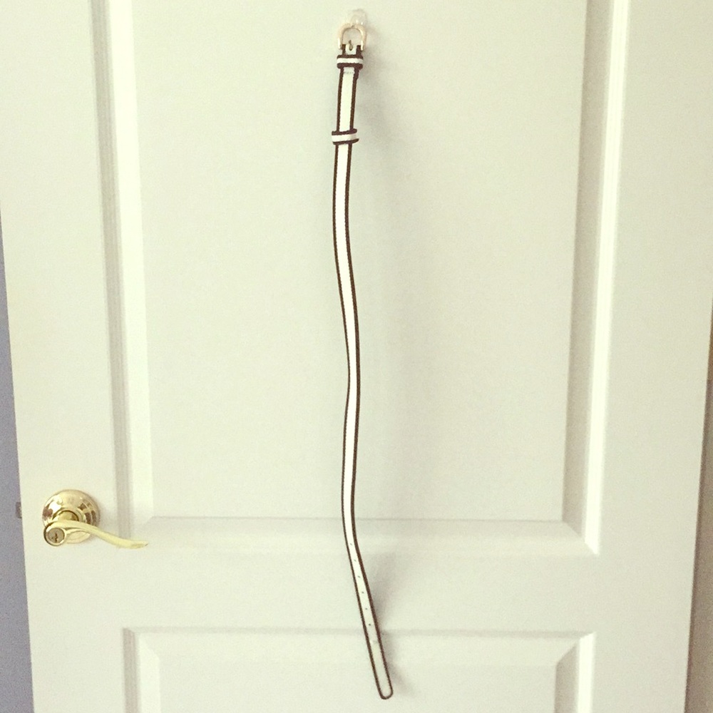 Black and White Belt with Gold Buckle